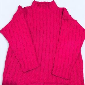 Women's Cable Knit Sweater - Red